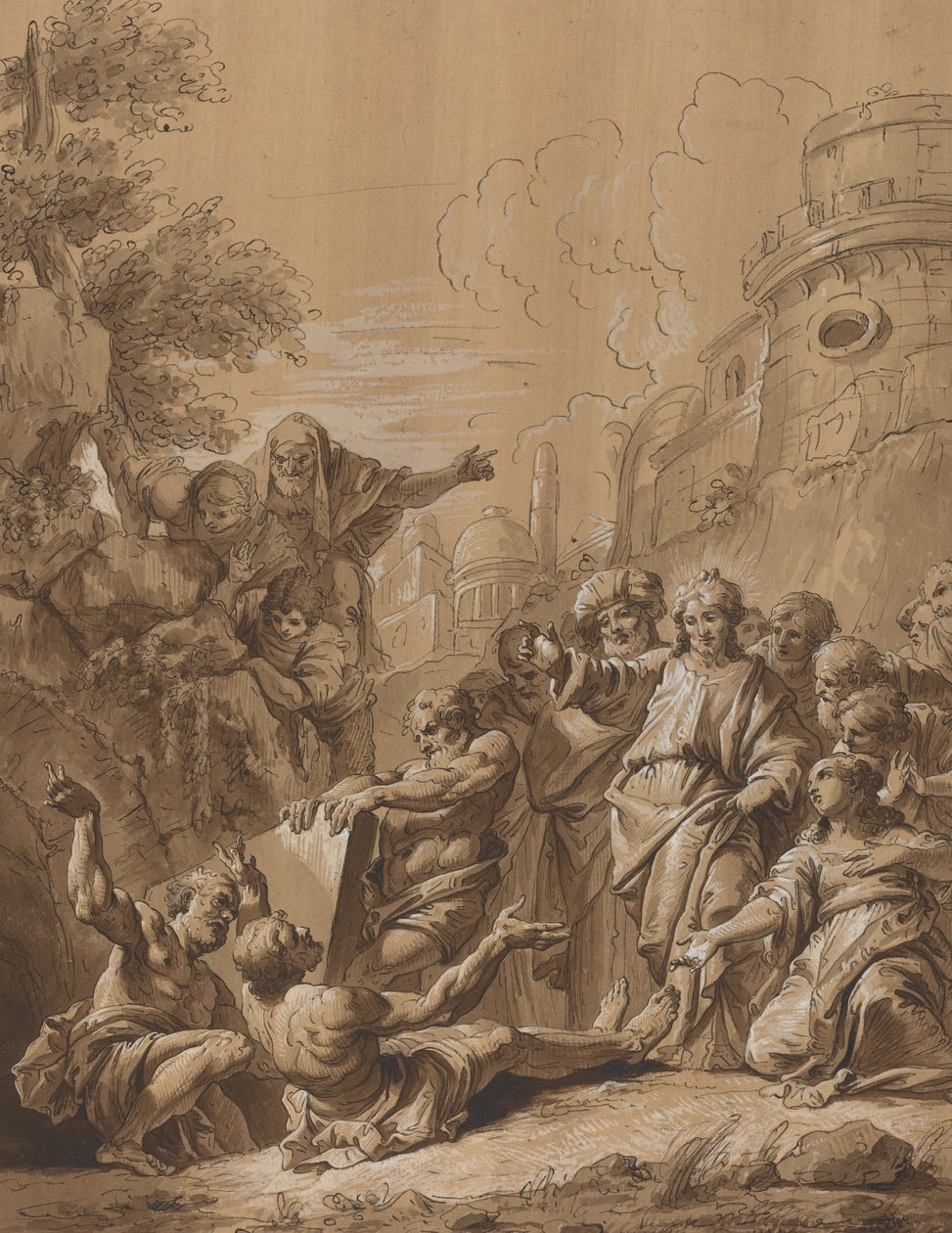 Oppreisningen av Lasarus av Follower of Francesco Fontebasso