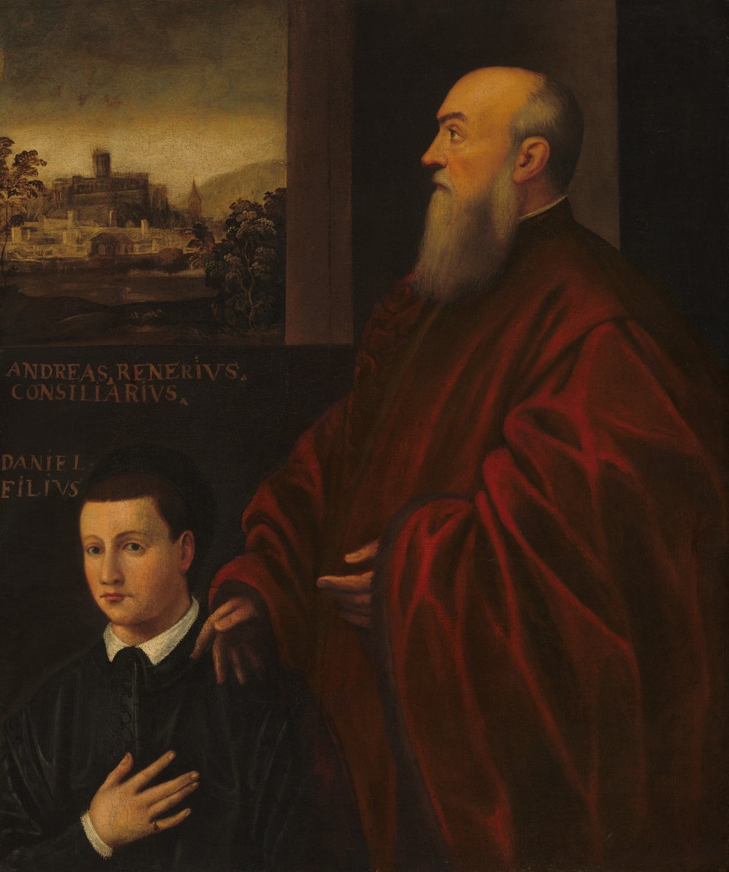 Andrea Renier og hans sønn Daniele av Follower of Jacopo Tintoretto