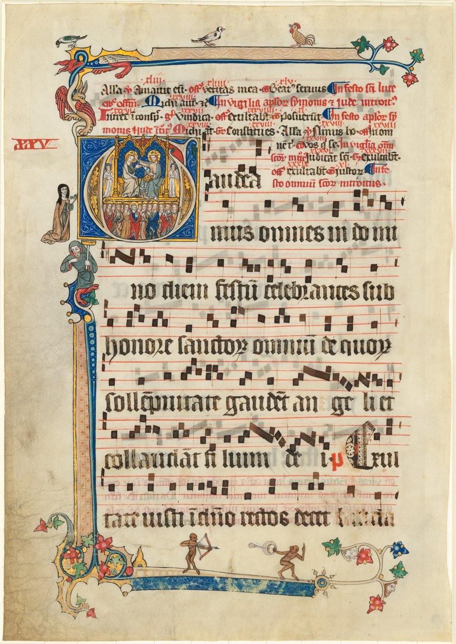 Kroning av jomfruen med ledsagende hellige av Follower of Johannes von Valkenburg