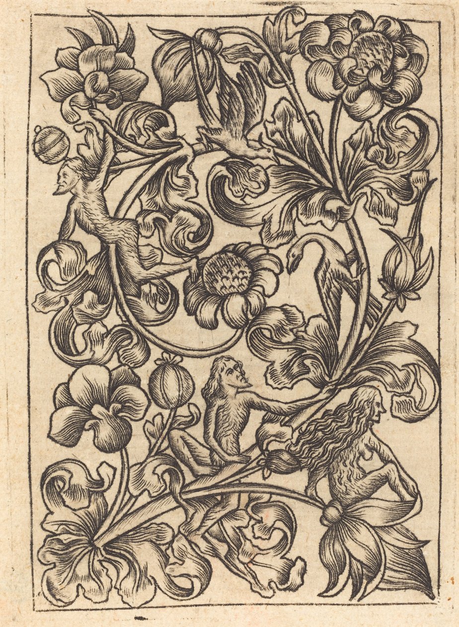 Ornament med Wild Folk av Follower of Master E.S.