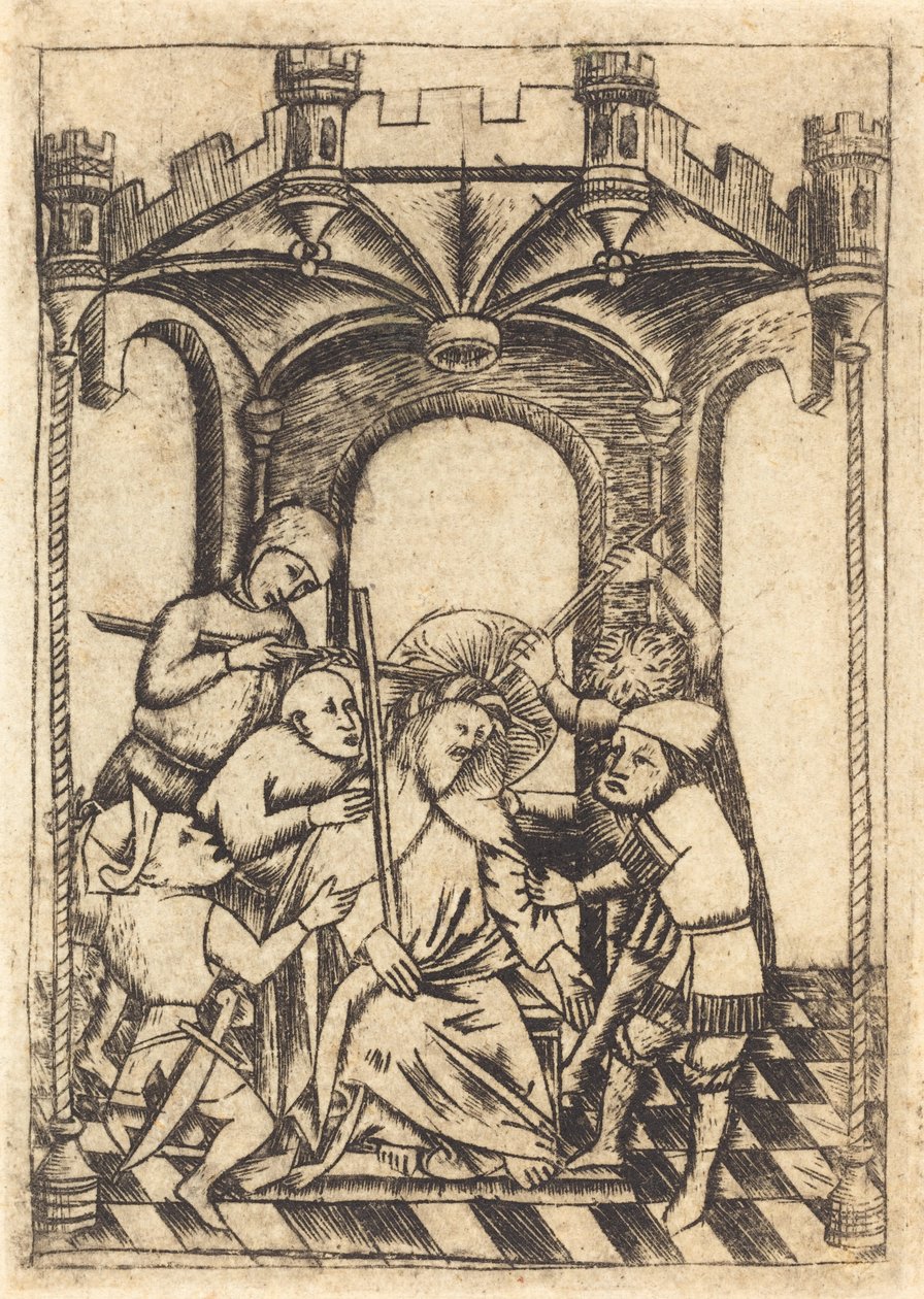 Kroningen med torner av Follower of Master of the Playing Cards
