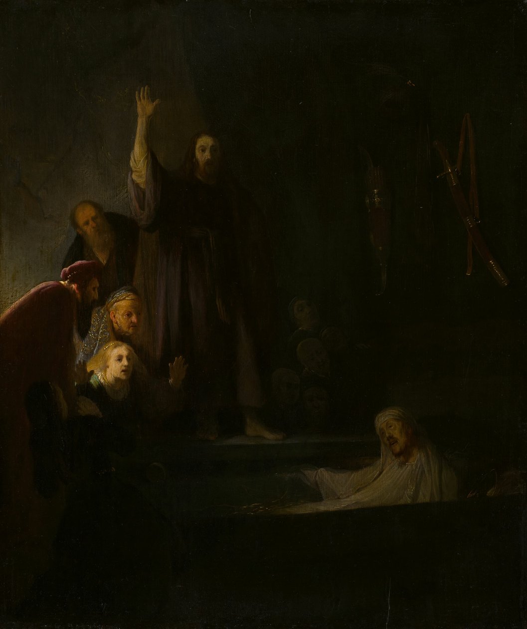 Oppreisningen av Lasarus av Follower of Rembrandt van Rijn