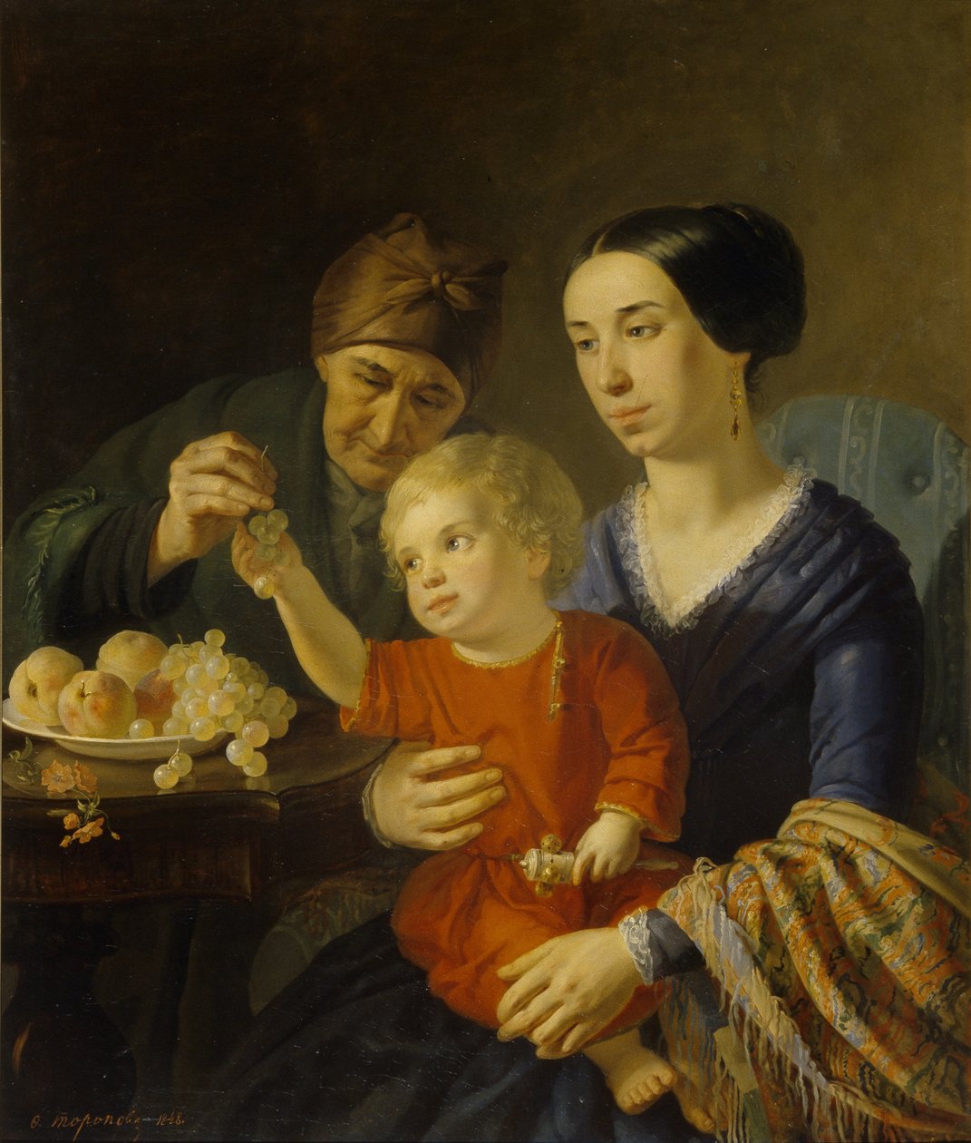 Familieportrett, 1848 av Foma Gavrilovich Toropov