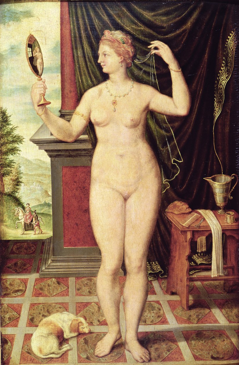 Venus med et speil av Fontainebleau School