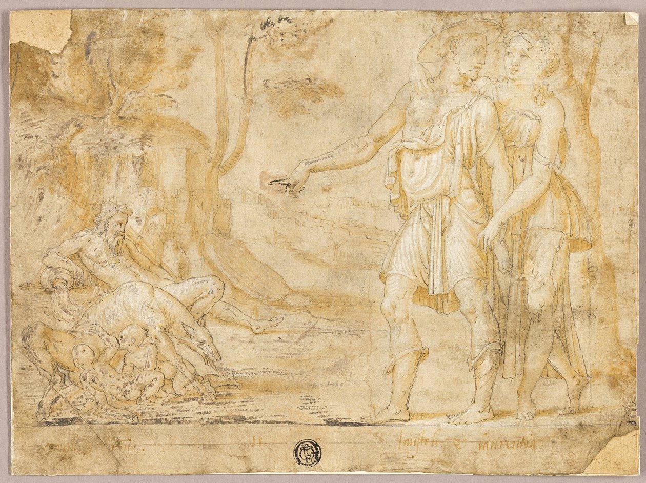 Faustulus og Merentia Oppdag Romulus og Remus av Fontainebleau School