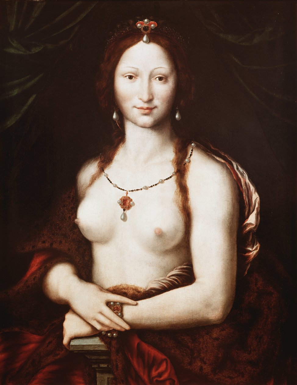 Portrett av Mona Vanna (olje på tre av Fontainebleau School
