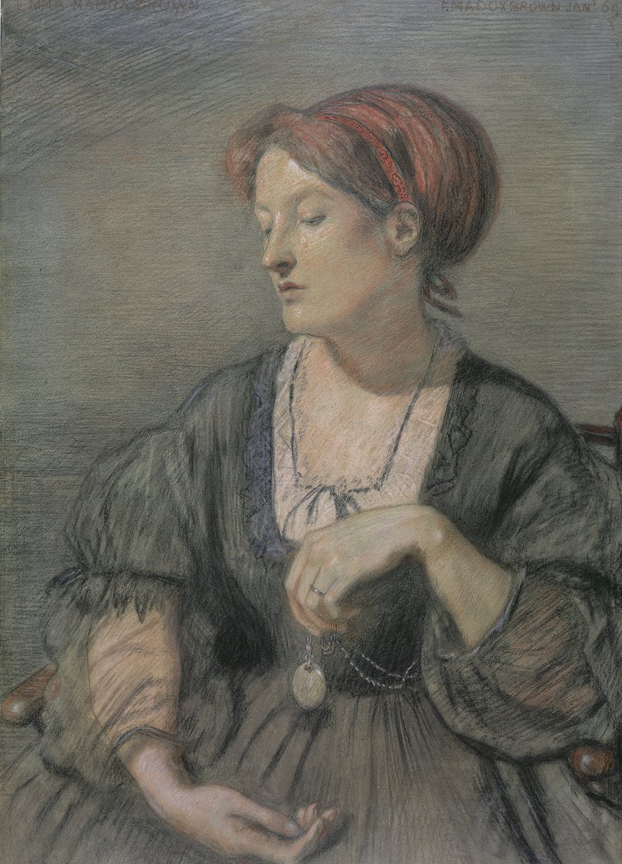 Emma Madox Brown (1829-90) 1869 (pastell) av Ford Madox Brown