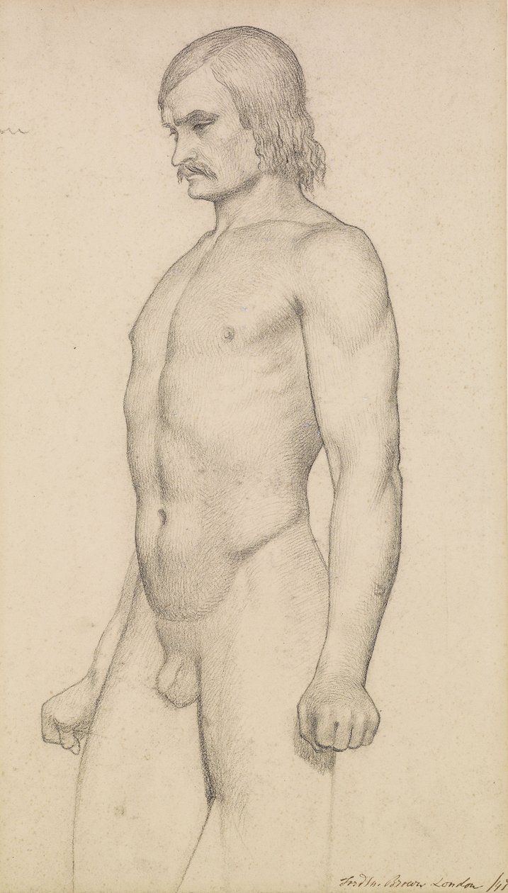 Mannlig naken av Ford Madox Brown