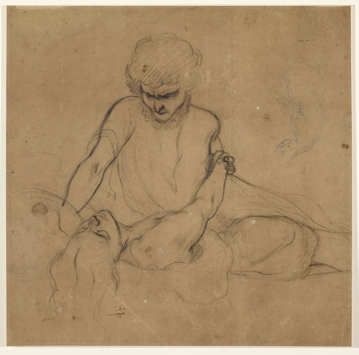 Parisinas søvn - studie for prins Azo og Parisina av Ford Madox Brown