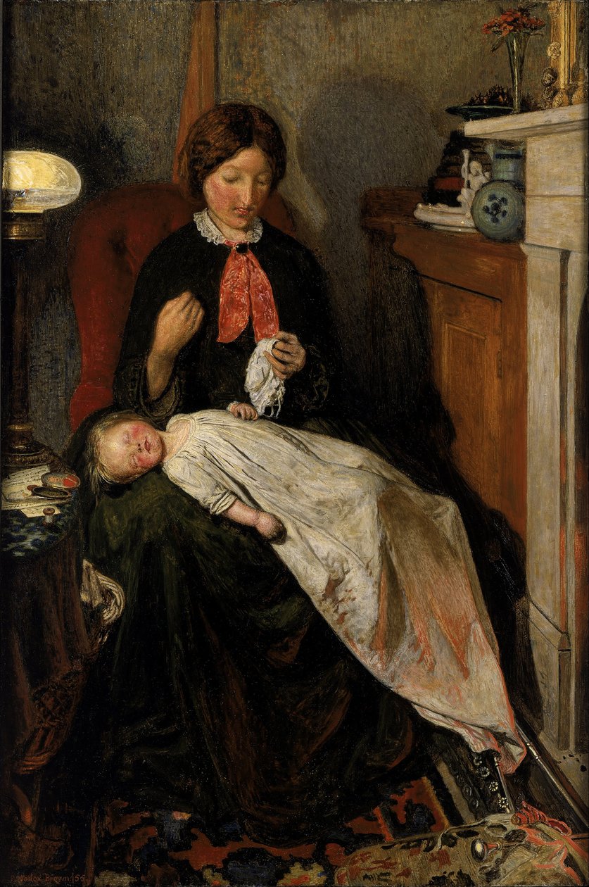 Waiting- en engelsk brannside 1854-55 av Ford Madox Brown