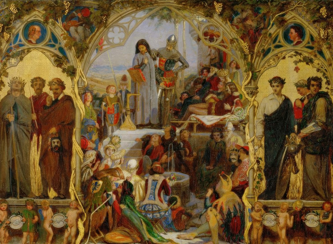 Chaucer, frø og frukt / brun av Ford Madox Brown