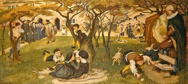 Chethams livsdrøm (farget kritt på papir) av Ford Madox Brown