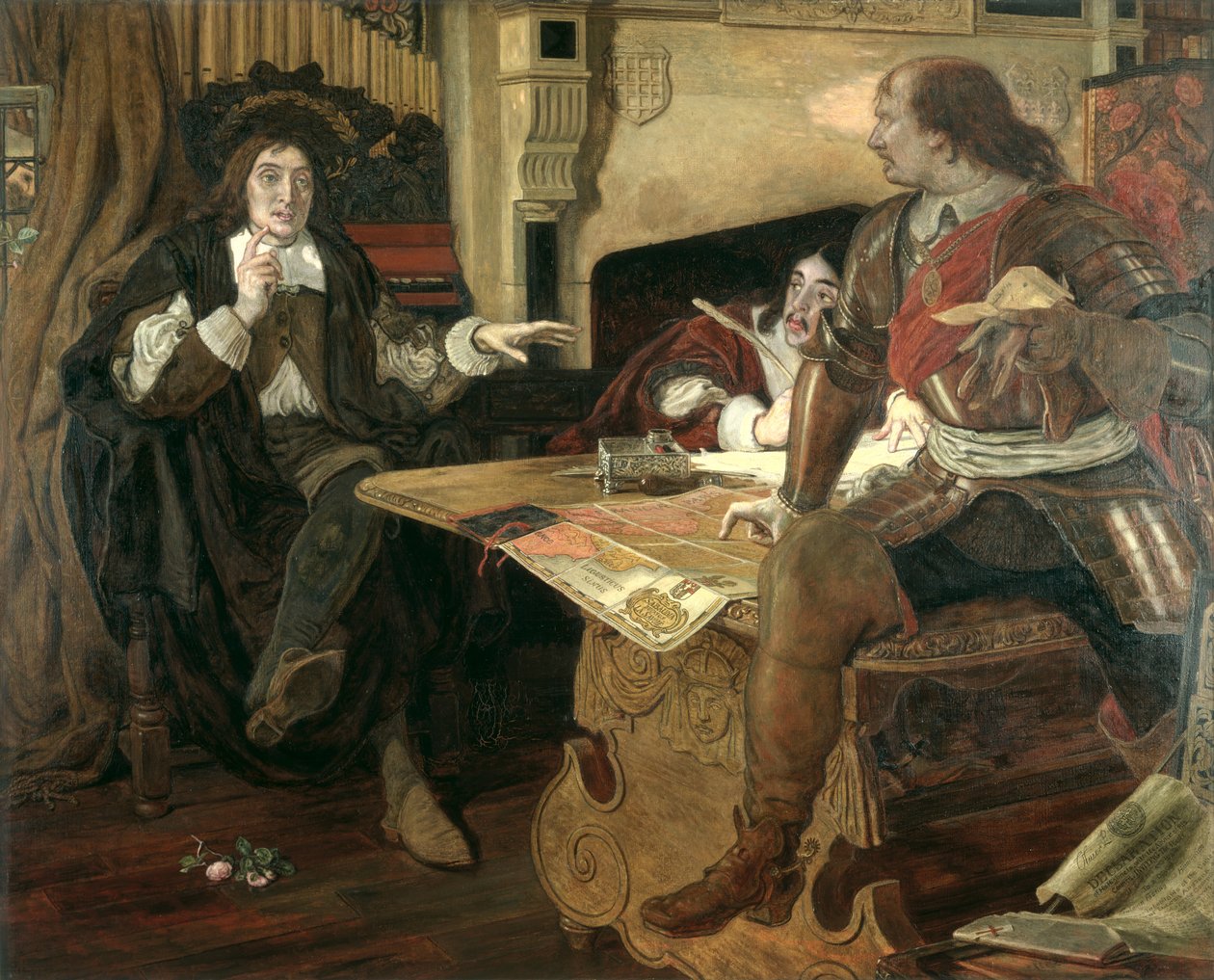 Cromwell, beskytter av Vaudois av Ford Madox Brown