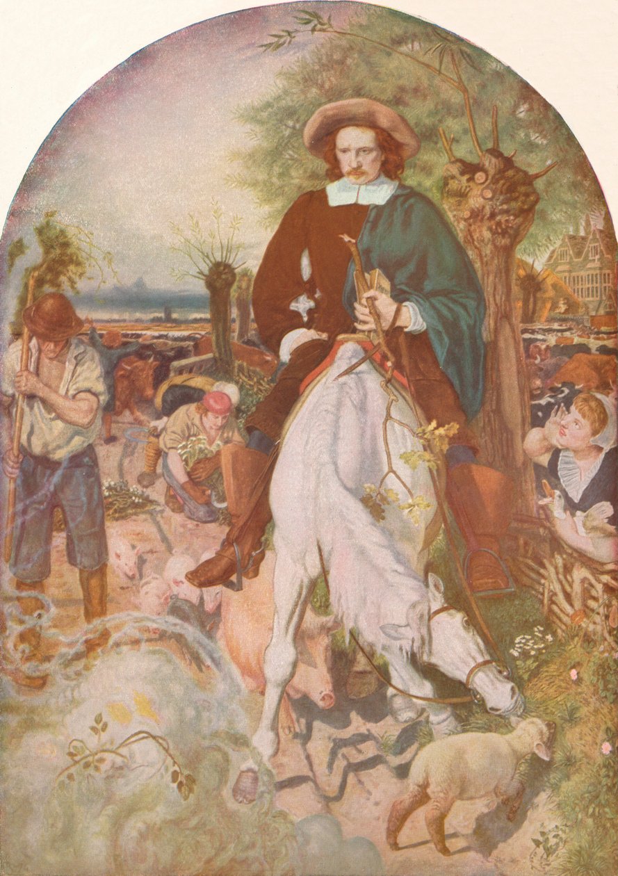 Cromwell på gården hans, 1874, 1918 av Ford Madox Brown