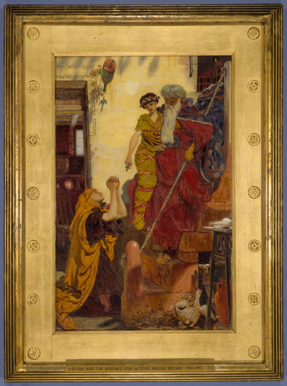 Elijah og enkens sønn, 1864 av Ford Madox Brown
