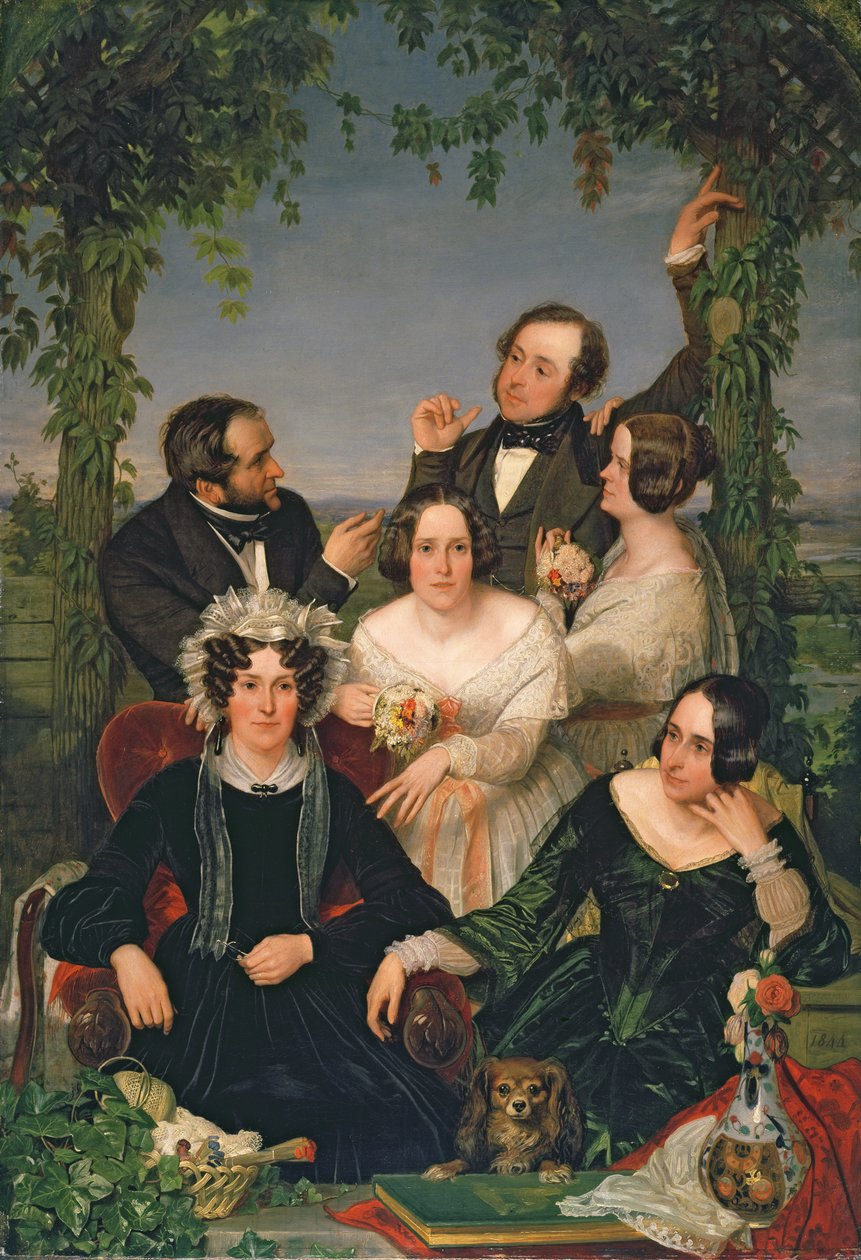 Familiegruppe (The Bromley Family) 1844 (olje på lerret) av Ford Madox Brown