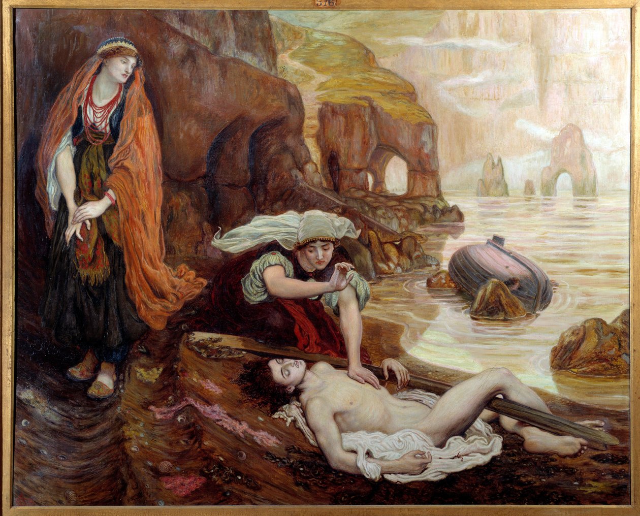 Haydee oppdager liket av Don Juan Illustrasjon for Lord Byrons sang 2. Maleri av Ford Madox Brown (1821-1893) 1878 Søn. 1,15x1,42 m Paris, musee d