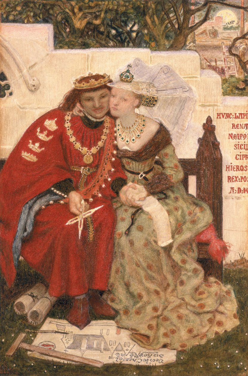 King Renes bryllupsreise (wc på papir) av Ford Madox Brown