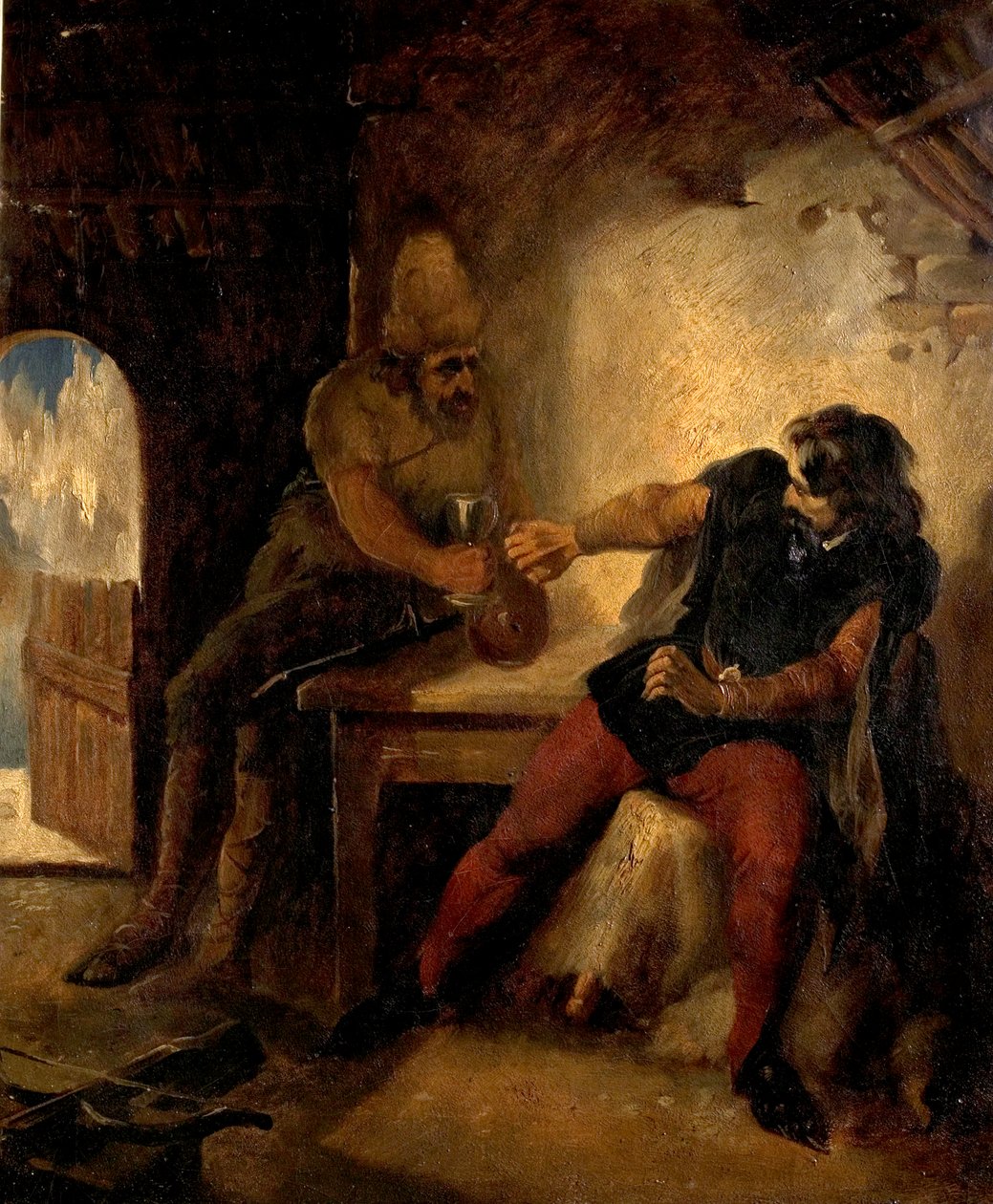 Manfred i Chamois Hunters Hut, ca. 1850 av Ford Madox Brown