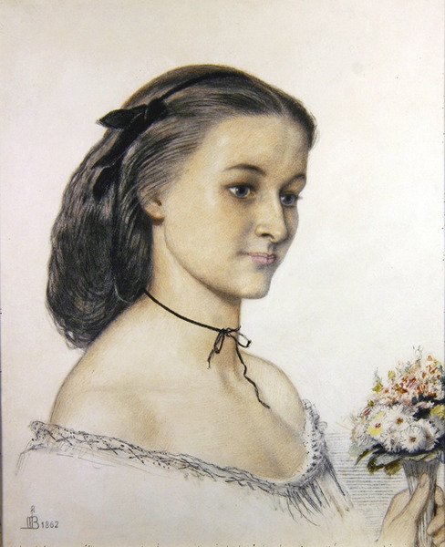 Portrett av frøken Louie Jones av Ford Madox Brown