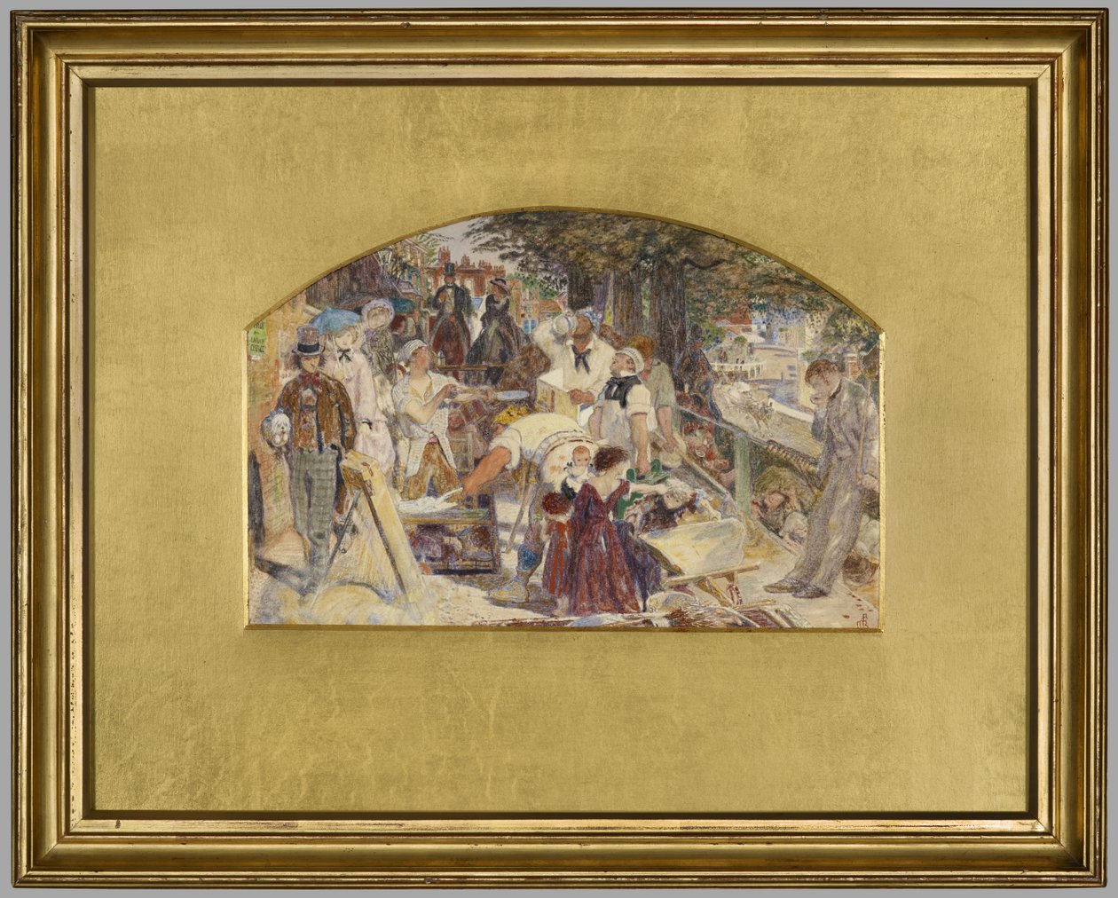 Studie til maleriet 'Work', ca. 1856 (akvarell på papir) av Ford Madox Brown