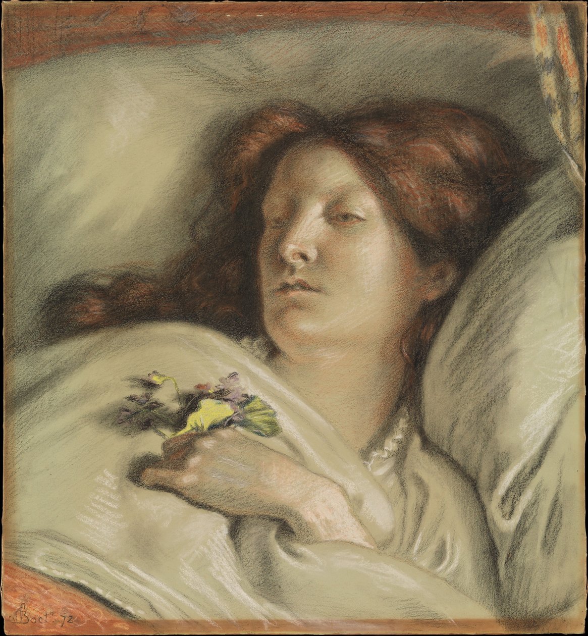 Den rekonvalesente (Portrett av kunstnerens kone) av Ford Madox Brown