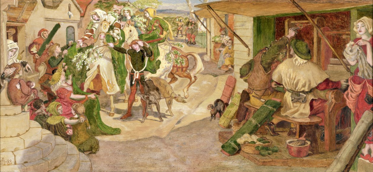 Etableringen av de flamske veverne i Manchester i 1363 av Ford Madox Brown