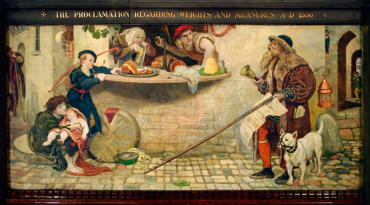 Erklæringen angående vekter og mål 1556 e.Kr av Ford Madox Brown
