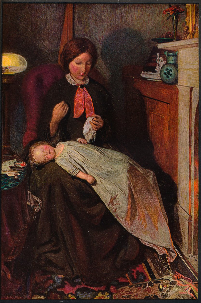 Venter: An English Fireside fra 1854-1855, 1855. av Ford Madox Brown
