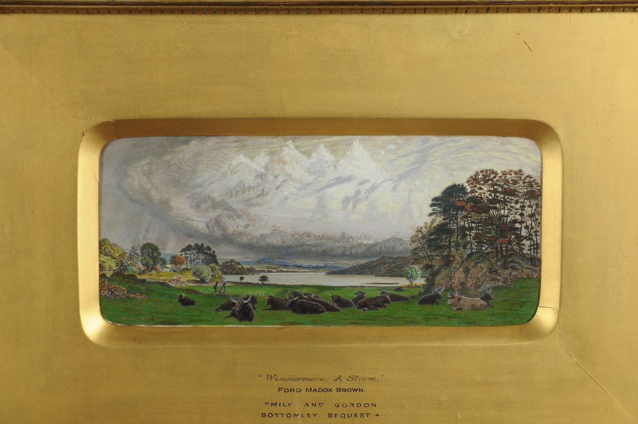 Windermere - A Storm, 1848 (wc på papir) av Ford Madox Brown