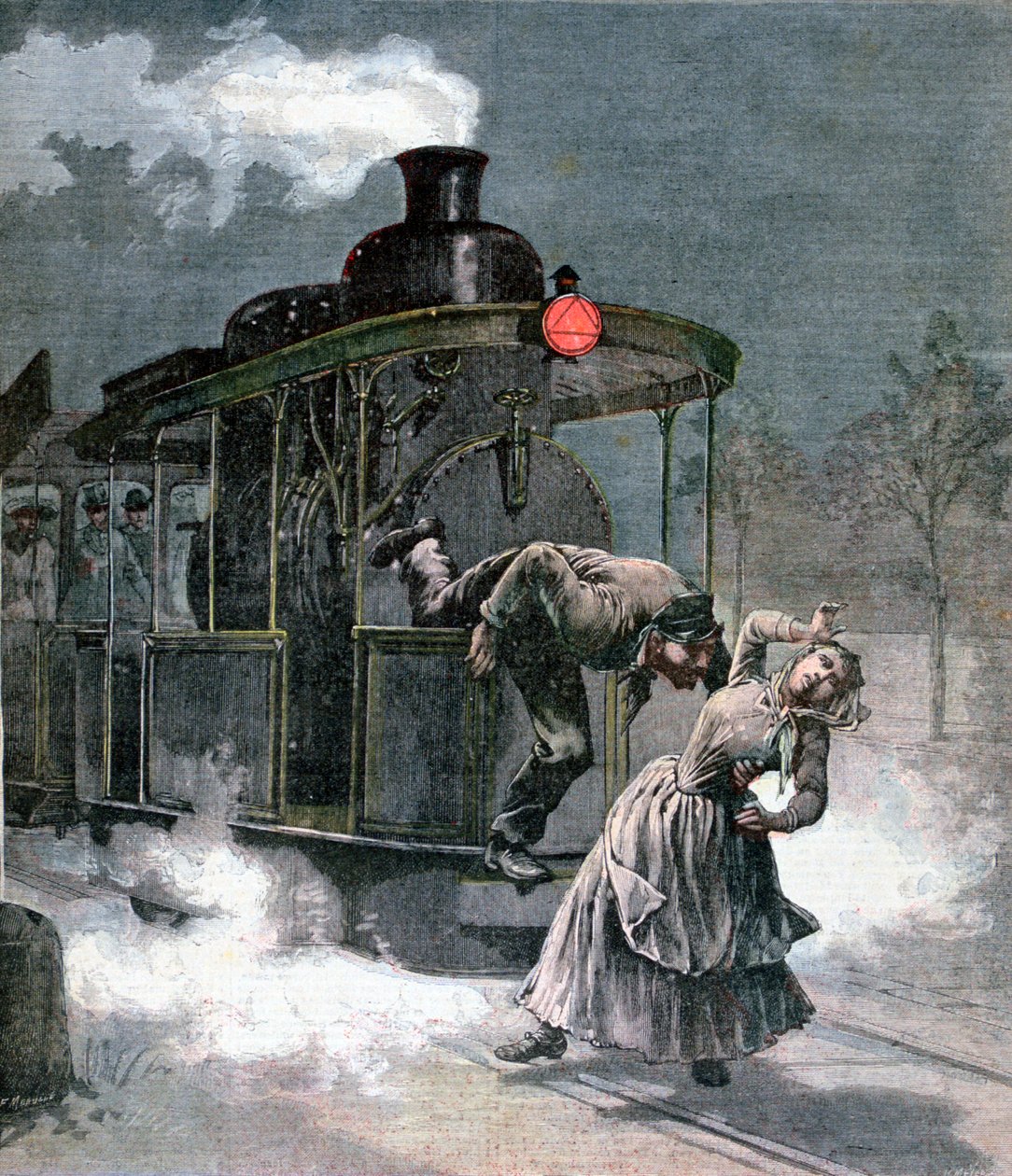 Ulykke på jernbanelinjen Marly-le-Roi, Frankrike, 1891 av Fortuné Méaulle