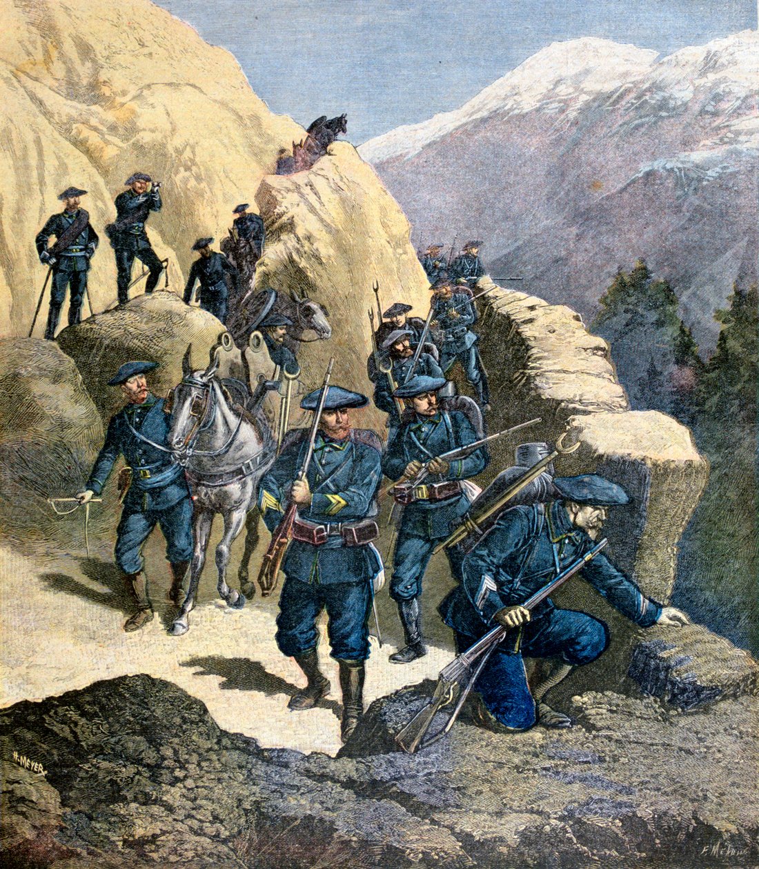 Alpine Jegere, 1891 av Fortuné Méaulle
