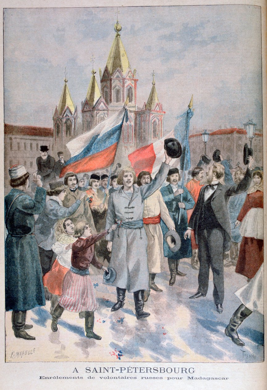 Registrering av russiske frivillige til Madagaskar, St. Petersburg, 1895 av Fortuné Méaulle