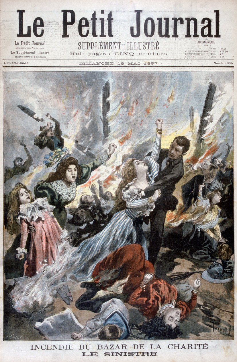 Brann ved Bazar de la Charite, Paris, 4. mai 1897 av Fortuné Méaulle