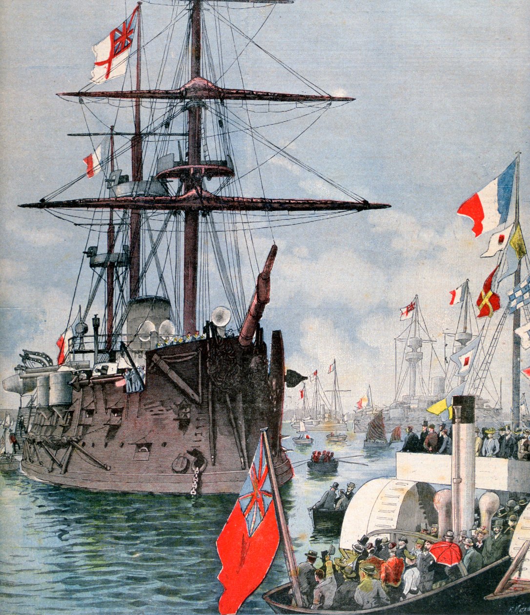French Flotilla i Portsmouth Harbour, 1891 av Fortuné Méaulle