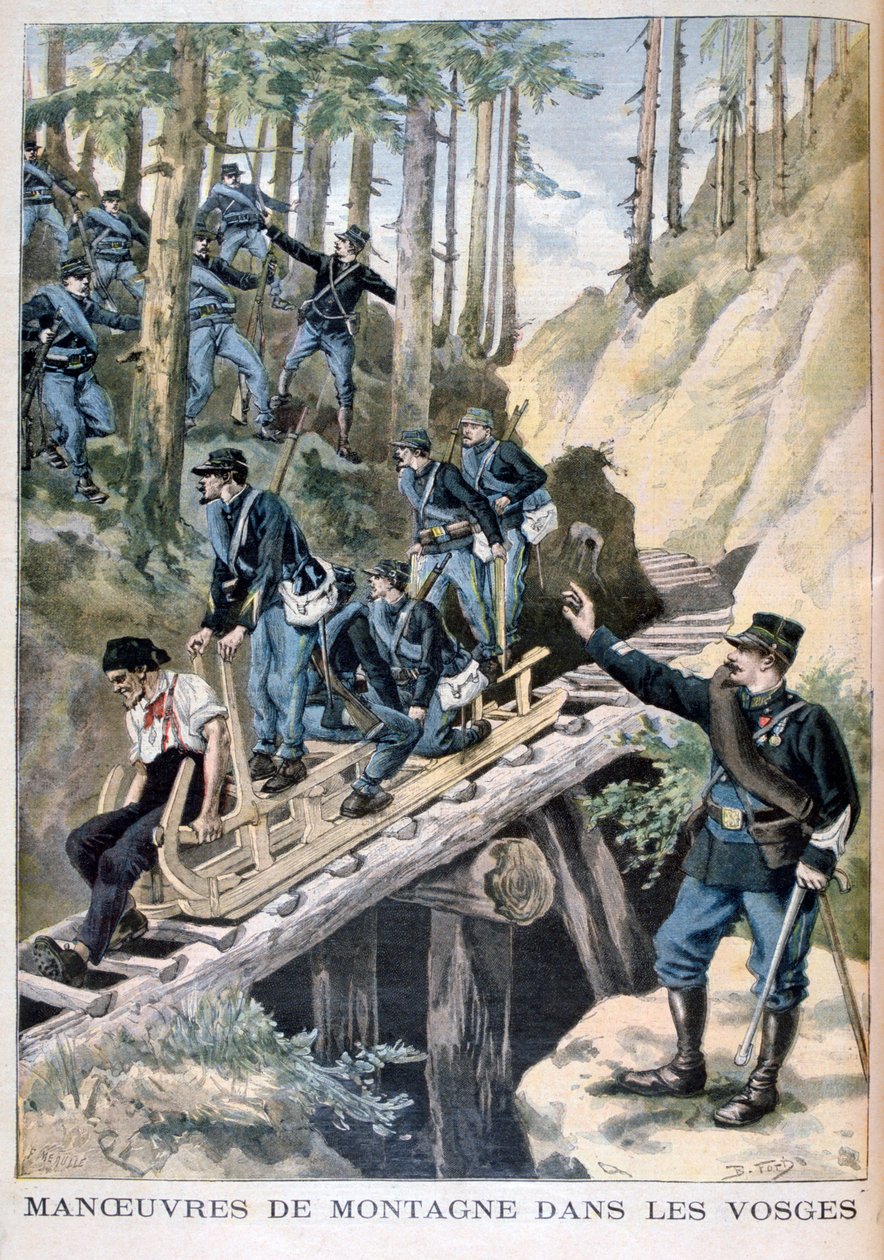 Franske militærmanøvrer i Vogesene, 1896 av Fortuné Méaulle