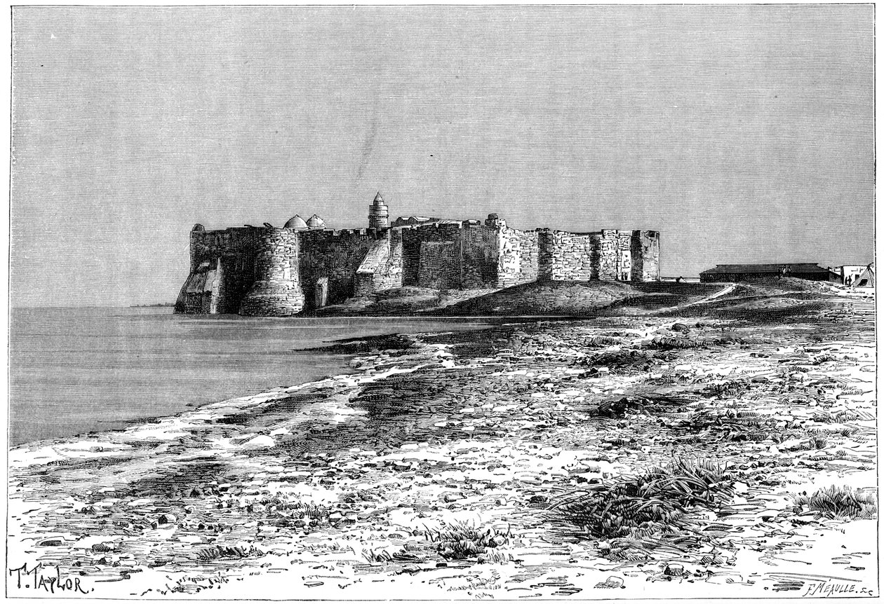 Djerba Island, Castle nær Hunt Suk, Tunisia, c1890 av Fortuné Méaulle