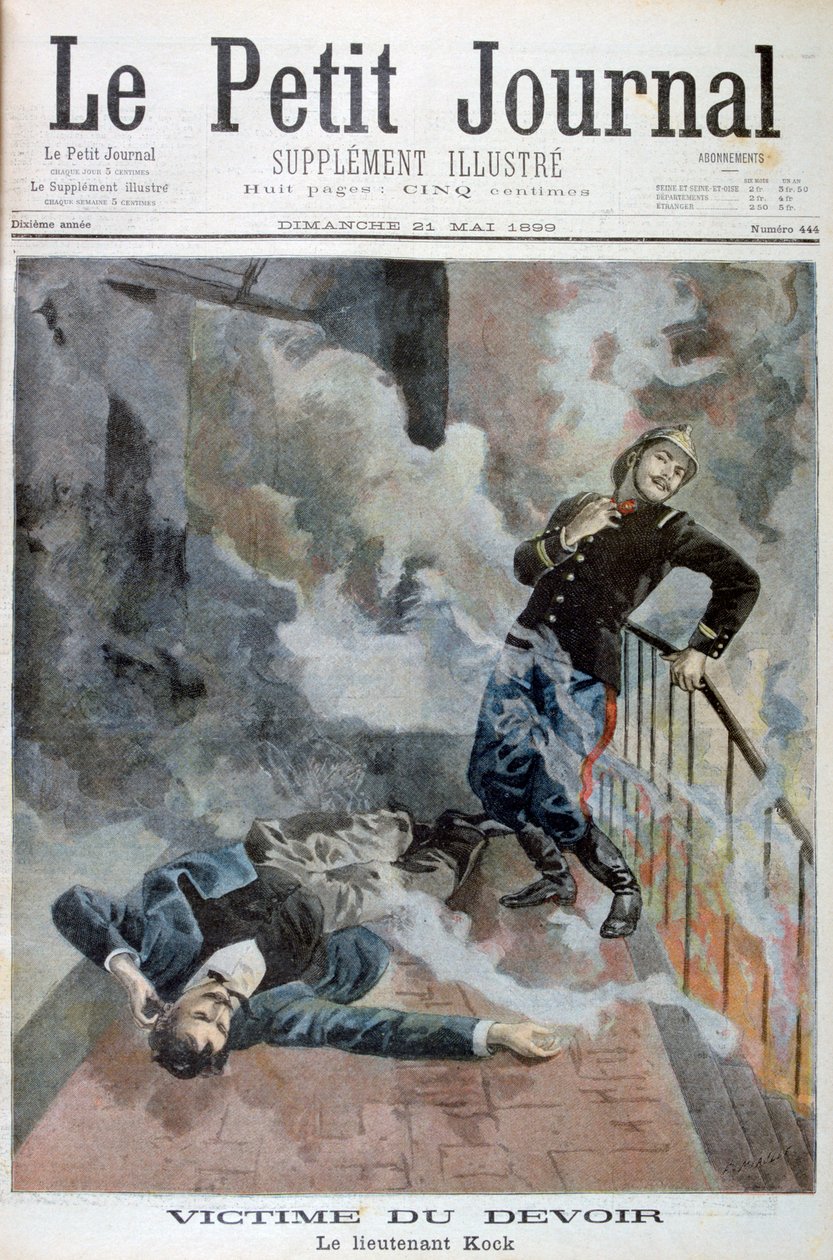 Løytnant Kock, et offer for sin plikt, 1899 av Fortuné Méaulle