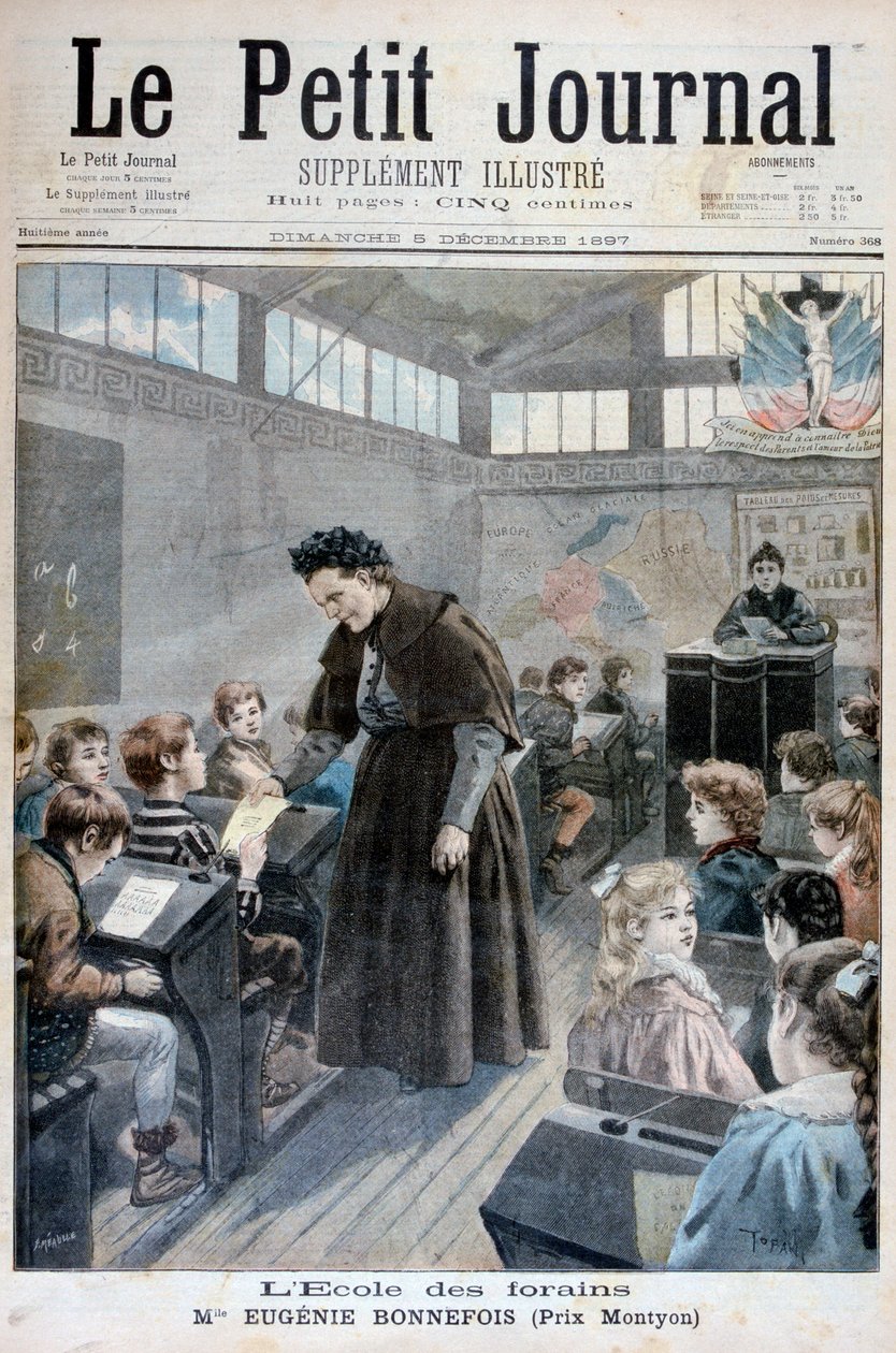 Mademoiselle Eugenie Bonnefois, grunnlegger av en skole for barn av tivoliarbeidere, 1897 av Fortuné Méaulle