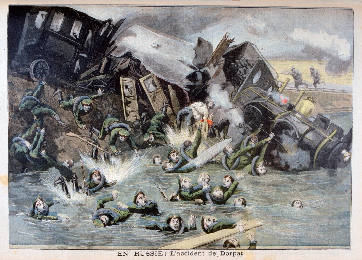 Militær togulykke i Dorpat, Russland, 1897 av Fortuné Méaulle