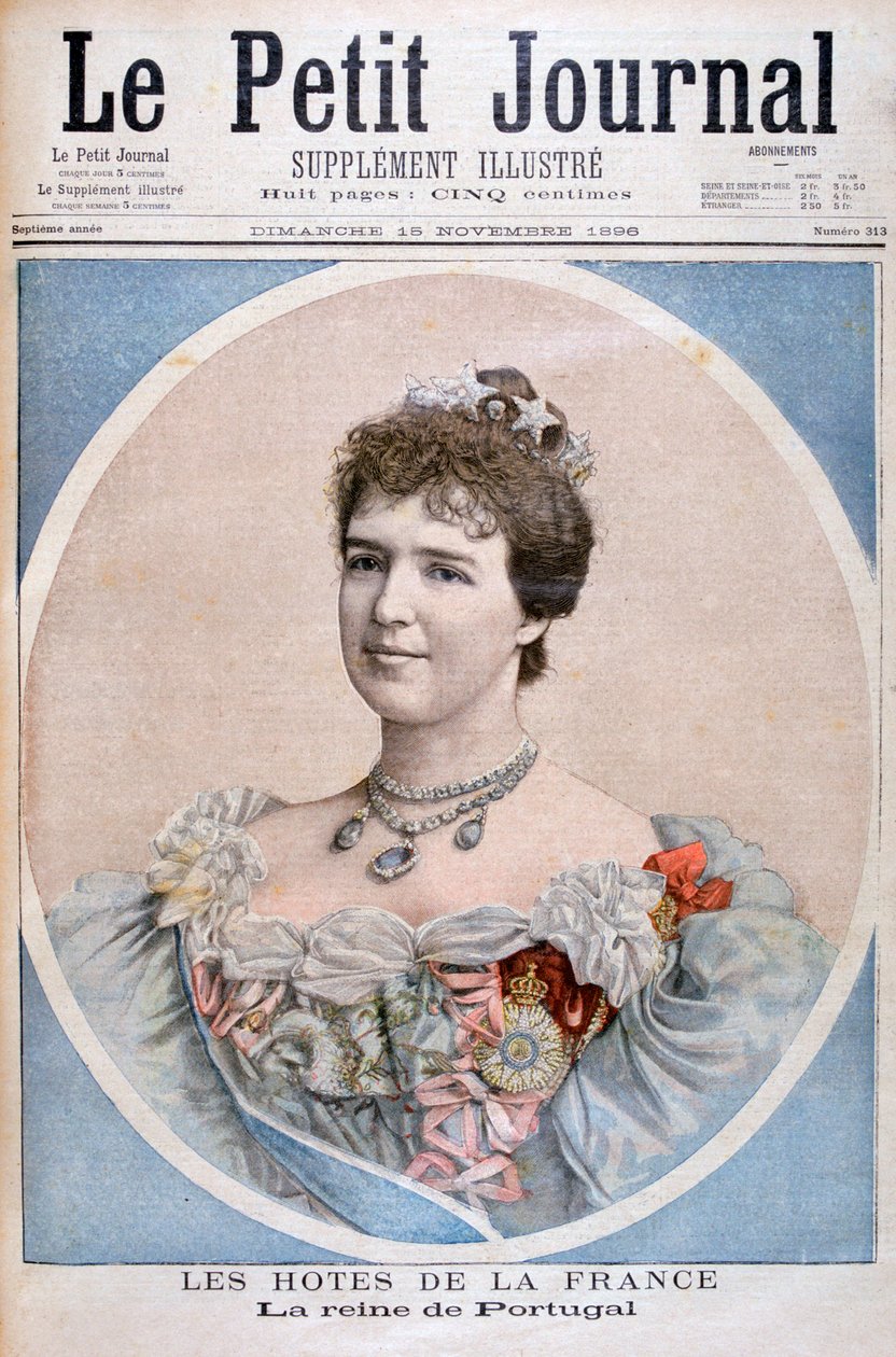Portrett av dronning Amelia av Portugal, 1896 av Fortuné Méaulle