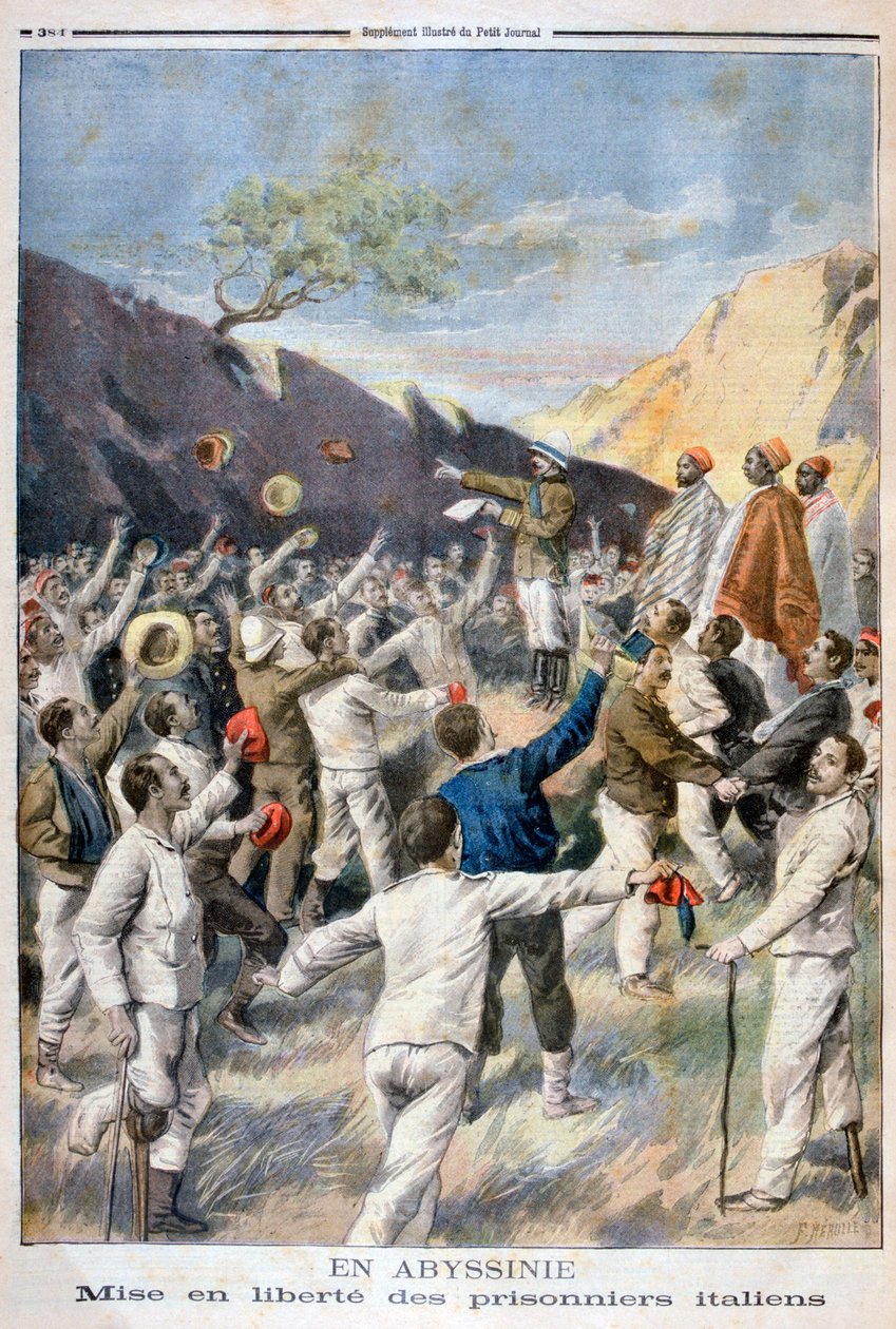 Frigjøring av de italienske fangene, Abyssinia, 1896 av Fortuné Méaulle