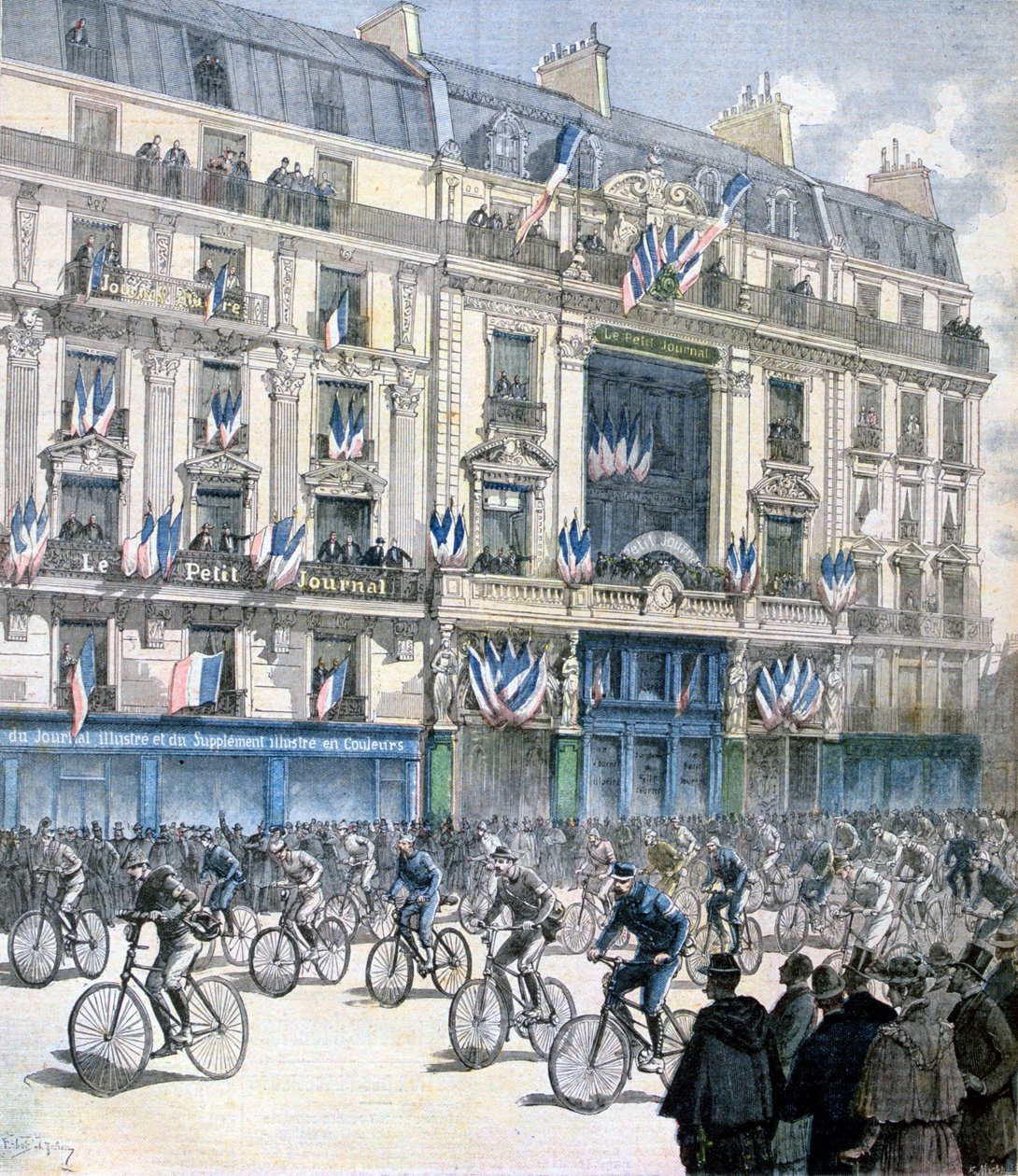 Start av sykkelrittet Paris-Brest-Paris, 1891 av Fortuné Méaulle