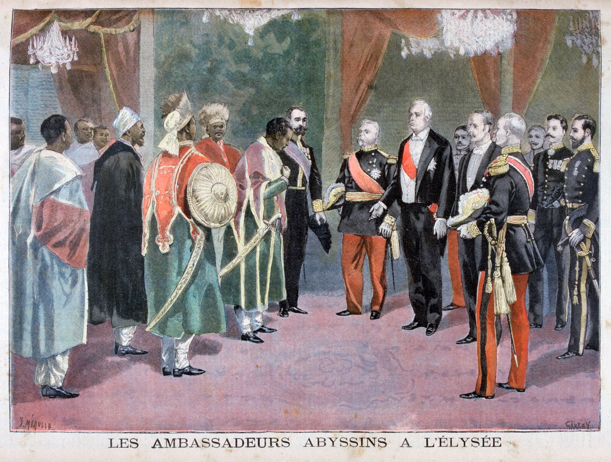 Ambassadørene til Abessinia besøker Élysée-palasset, 1898 av Fortuné Méaulle