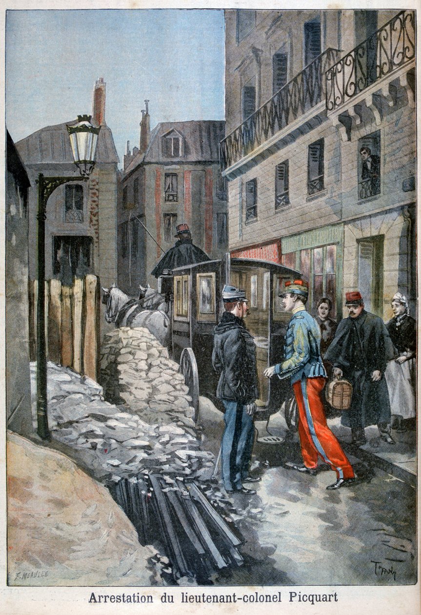 Arrestasjonen av oberstløytnant Picquart, 1898 av Fortuné Méaulle