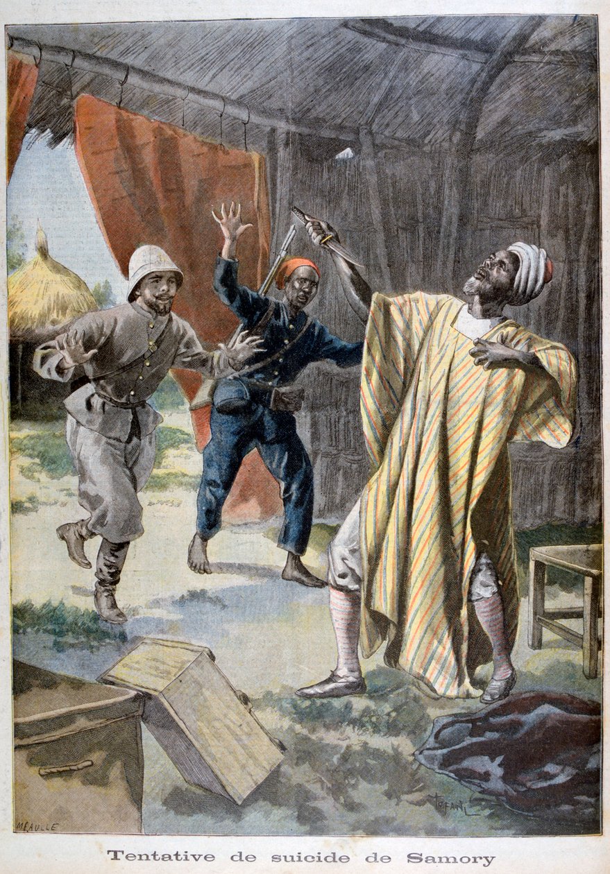 Selvmordsforsøket til Samori Ture, 1899 av Fortuné Méaulle