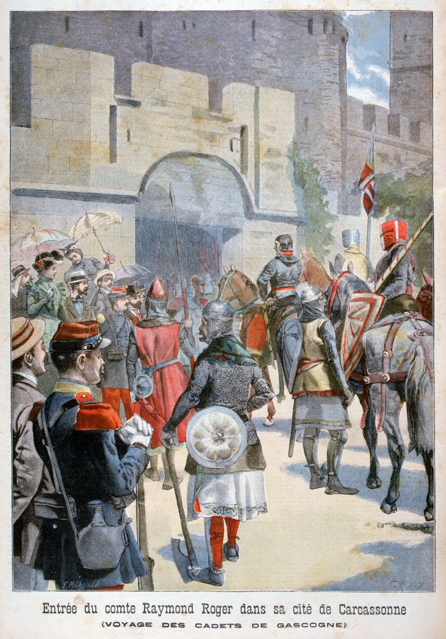 Comte Raymond Rogers inntreden i Carcassonne, Frankrike, 1898 av Fortuné Méaulle