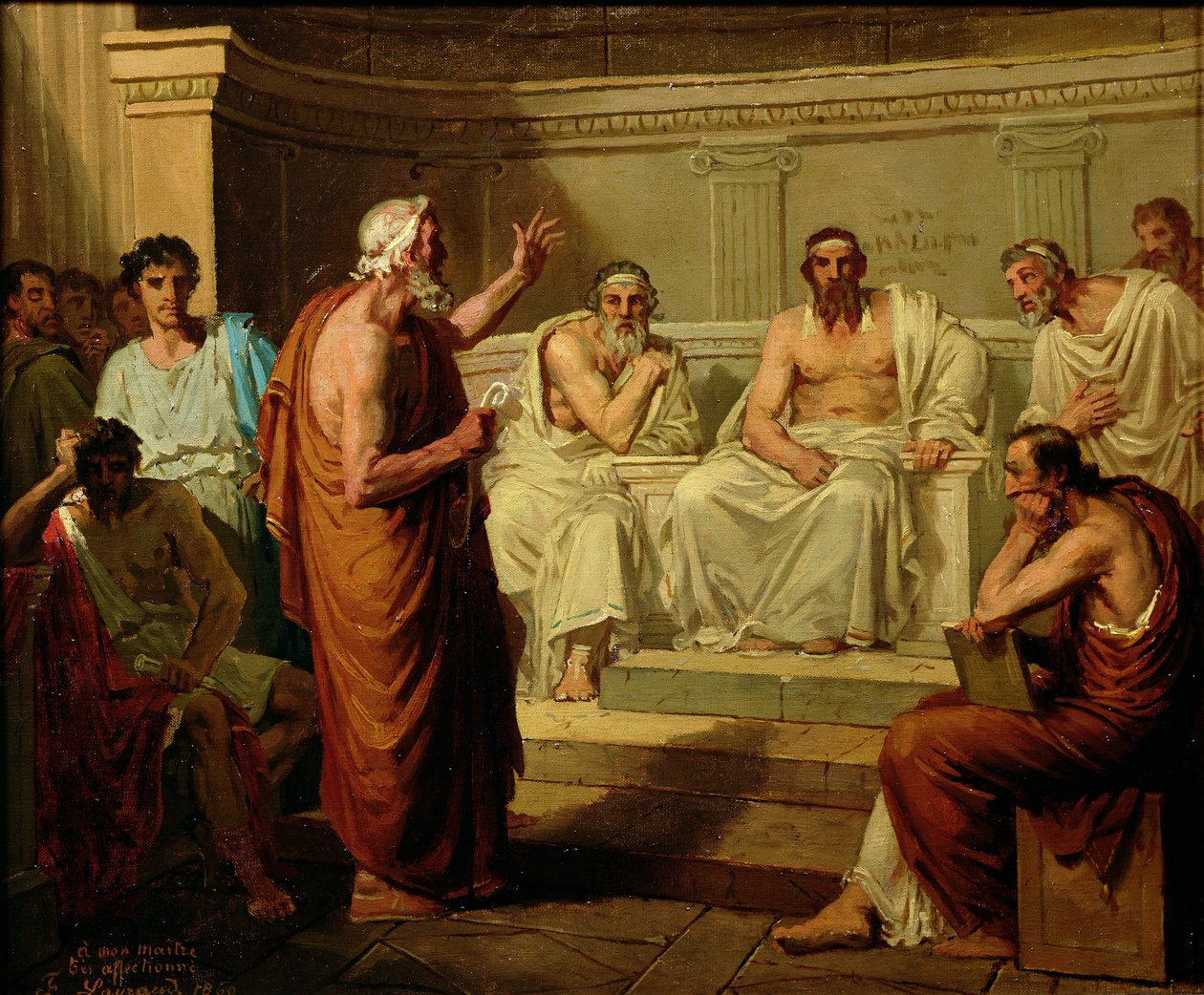 Sofokles anklaget av sine sønner, 1860 av Fortune Joseph Seraphin Layraud