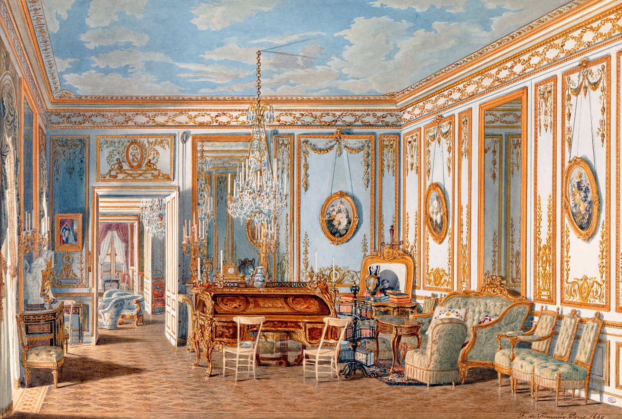 Studiet av keiserinne Eugenie ved Saint-Cloud, 1860 av Fortune de Fournier