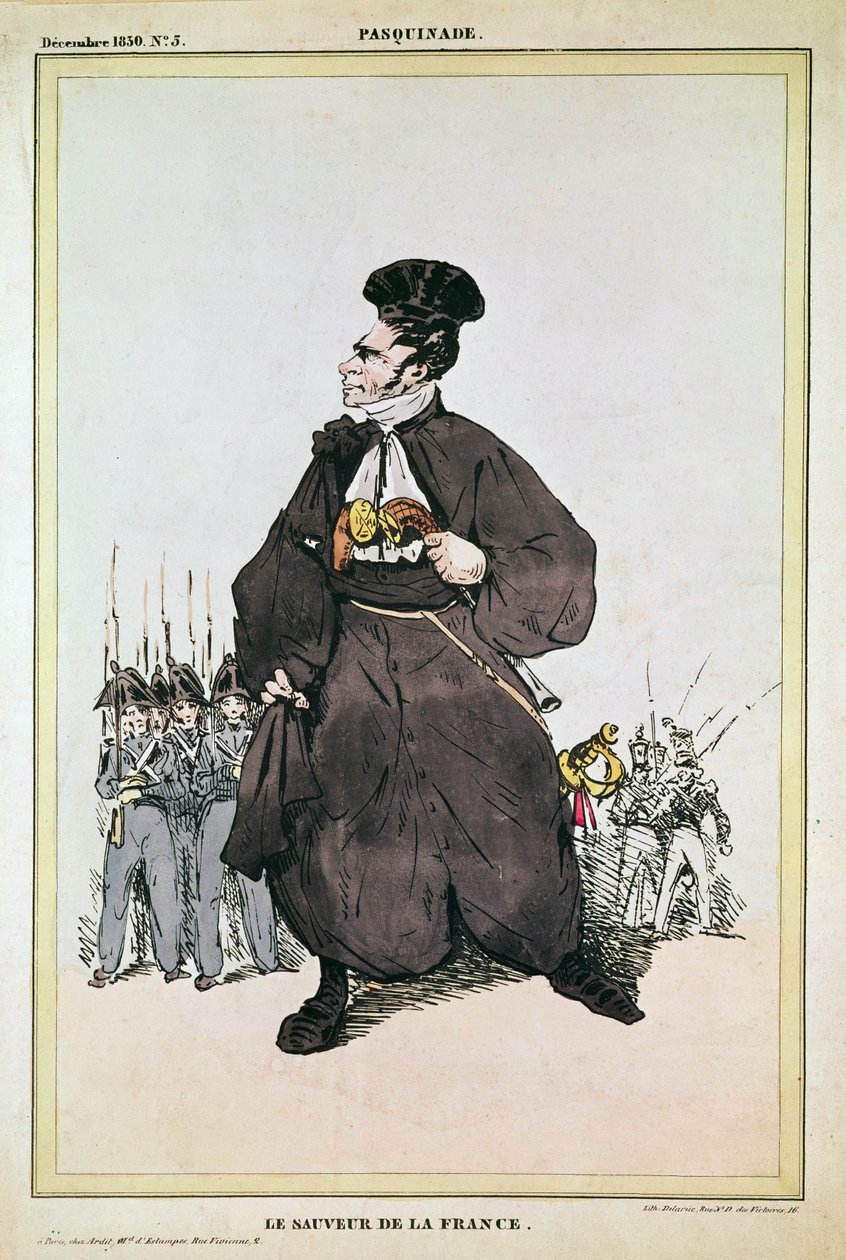 Karikatur av Baron Pasquier som Frelser av Frankrike, 1830 av Fortune Delarue